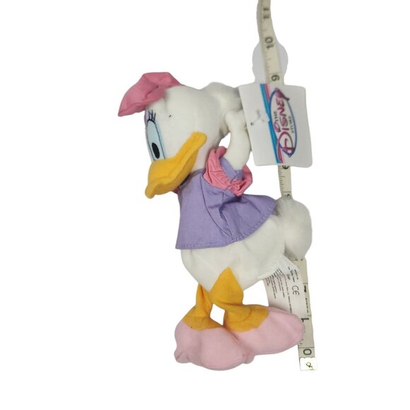 The Disney Store Daisy Duck with Pink Sleeves Bean Bag Plush 9" NWT - Picture 2 of 6